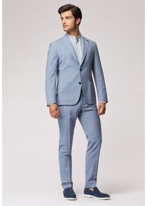 Roy Robson Herren Hosenanzug "Modischer Anzug Im Slim Fit", blau, Gr. 52, 51% Polyester, 43% Schurwolle, 6% Elasthan, Anzüge