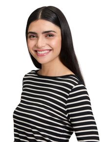 Betty Barclay Damen 3/4-Arm-Shirt "Betty Barclay Ringelshirt mit U-Boot-Ausschnitt", schwarz, Basic, Gr. 48, Jersey, Obermaterial: 95% Viskose, 5%