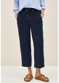 Cecil Damen 3/4-Hoseurban navy blau, casual, Gr. M, unifarben, Web, 100% Baumwolle, Hosen, mit Elastikbund