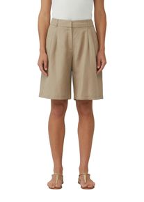 Damen Bermudas, beige, casual, Gr. 46, s.Oliver BLACK LABEL, unifarben, Web, Obermaterial: 57% Viskose, 43% Leinen, Hosen, Sommerhose aus Leinenmix