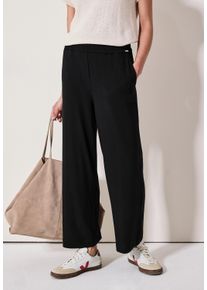 Cecil Damen Culotte "Style Neele", schwarz, casual, Gr. M, unifarben, Jersey, Obermaterial: 95% Viskose, 5% Elasthan, Hosen, Sommerhose, weicher
