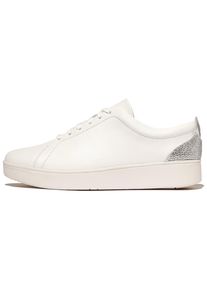 fitflop Damen Sneaker "RALLY CRYSTAL", Gr. 36, silber, Leder, Textil, unifarben mit Farbeinsatz, Glitzer, sportlich, Schuhe, Freizeitschuh,