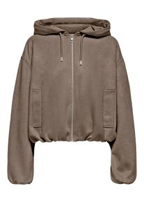 Only Damen Outdoorjacke "ONLDIANE LIFE FAUX HOOD JACKET CC OTW", braun, modisch, Gr. XS, unifarben, Web, Obermaterial: 92% Polyester, 8% Elasthan,