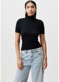 LEGER Damen T-Shirt "Larina", schwarz, casual, Gr. 44, Obermaterial: 92% Viskose, 8% Elasthan, Shirts, figurbetont, Stehkragen