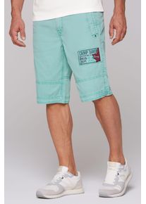 CAMP DAVID Herren Bermudas, grün, casual, Gr. L, unifarben, Web, Obermaterial: 100% Baumwolle, Hosen, Sommerhose mit großem Logo-Aufnäher