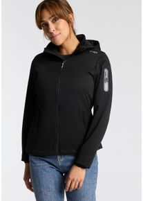 CMP Damen Softshelljacke, schwarz, sportlich, Gr. 48, Softshell, Obermaterial: 100% Polyester. Innenseite: 100% Polyester, Jacken, Atmungsaktiv &