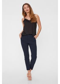 Freequent Damen Stoffhose "FQSOLVEJ", blau, casual, Gr. XL, unifarben, Web, Obermaterial: 76% Viskose, 21% Polyamid, 3% Elasthan, Hosen, Sommerhose
