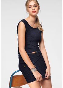 Ragwear Damen Jerseykleid "TAG C ORGANIC O", blau, casual, Gr. M, gestreift, geringelt, mehrfarbig, kontrastfarbene Details, bedruckt, Single Jersey,