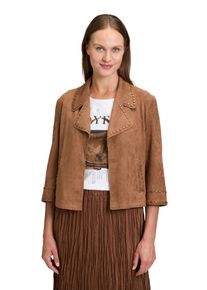 Betty Barclay Damen Jackenblazer "Betty Barclay Blazer-Jacke mit Reißverschluss", braun, casual, Gr. 46, Obermaterial: 92% Polyester, 8% Elasthan.,