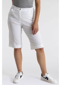 KjBRAND Damen Bermudas "BETTY", weiß, Gr. 50, Web, Obermaterial: 47% Baumwolle, 45% Polyester, 6% Viskose, 2% Elasthan, Hosen, Sommerhose Wash & Go