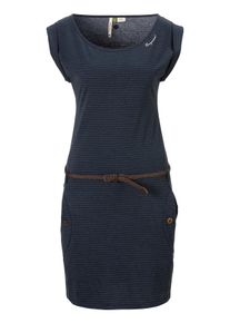 Ragwear Damen Jerseykleid "TAG C ORGANIC O", grau, casual, Gr. L, gestreift, geringelt, mehrfarbig, kontrastfarbene Details, bedruckt, Single Jersey,