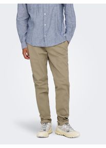 Only & Sons ONLY & SONS Herren Chinohose "ONSNICKY PETE SLIM 0241 PANT", grau, modisch, Gr. 28, unifarben, Web, Obermaterial: 98% Baumwolle, 2% Elasthan, Hosen