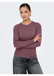 Only Damen Langarmshirt "ONLRILEY O-NECK L/S TOP JRS", bunt, modisch, Gr. L, unifarben, Jersey, Obermaterial: 96% Baumwolle, 4% Elasthan, Shirts