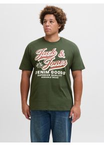 Jack & Jones PlusSize Herren T-Shirt "JJELOGO TEE SS ONECK 2 COL AW25 NOOS PLS", bunt, modisch, Gr. 4XL, JACK & JONES PLUSSIZE, bedruckt, Jersey, Obermaterial: 100%
