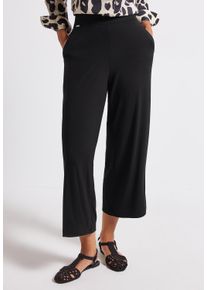 Street One Damen Stoffhose "Style EMEE", schwarz, casual, Gr. 36, unifarben, Web, Obermaterial: 95% Viskose, 5% Elasthan, Hosen, Sommerhose 7/8-Länge