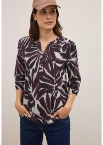 Cecil Damen Klassische Bluse, rot, casual, Gr. XS, bedruckt, Web, Obermaterial: 100% Baumwolle, Blusen, mit All-Over Print