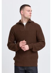 Blend Herren Stehkragenpullover "BHDENO HALFZIPP", braun, modisch, Gr. XL, unifarben, Strick, Obermaterial: 50% Baumwolle, 50% Polyacryl, Pullover