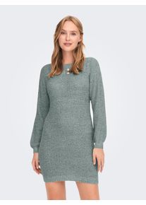 Jacqueline de Yong JDY Damen Minikleid "JDYWHITNEY MEGAN L/S BOAT DRESS KNT NOOS", grün, modisch, Gr. XS, Rippstrick, Obermaterial: 88% Polyacryl, 12% Polyester,