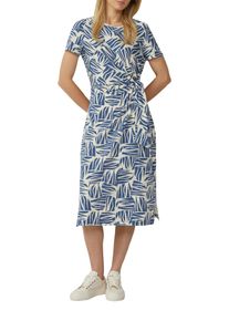 s.Oliver Damen Jerseykleid, blau, casual, Gr. 46, bedruckt, Jersey, Obermaterial: 95% Baumwolle, 5% Elasthan, Kleider, Sommerkleid mit Knoten-Detail