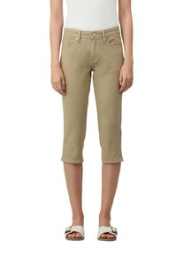 s.Oliver Damen Caprihose, beige, casual, Gr. 46, unifarben, Obermaterial: 98% Baumwolle, 2% Elasthan, Hosen, Sommerhose im Four-Pocket Style