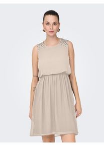 Only Damen Minikleid "ONLSTINNA LIFE SL DETAIL DRESS WVN", grau, modisch, Gr. L, unifarben, Obermaterial: 100% Polyester, Kleider, Sommerkleid