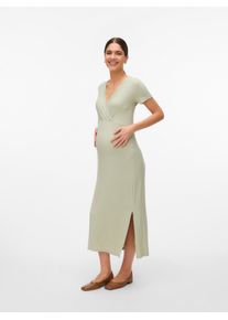 MAMALICIOUS Damen Jerseykleid "MLTRINITY TESS SS JRS MIDI DRESS 2F NOOS", beige, modisch, Gr. XL, unifarben, Jersey, Obermaterial: 95% Viskose, 5%