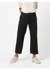 Toni Damen Schlupfhose "Pia Wide Leg 7/8", schwarz, casual, Gr. 42, unifarben, Web, Obermaterial: 50% Baumwolle, 25% Leinen, 25% Lyocell, Hosen,