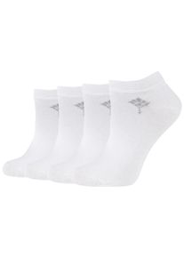 JOOP! JOOP Damen Kurzsocken "for your daily glam", Gr. 35, weiß, Baumwollmischung, unifarben, Socken, mit diskretem Logo-Muster