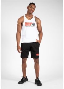 GORILLA WEAR Herren Muskelshirt, weiß, sportlich, Gr. XXL, bedruckt, 100% Baumwolle, Shirts, mit großem Marken-Frontprint