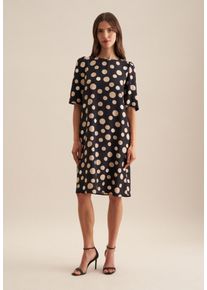 Seidensticker Damen Sommerkleid "Schwarze Rose", schwarz, Gr. 40, bedruckt, 100% Viskose, Kleider, Kurzarm U-Boot Druck