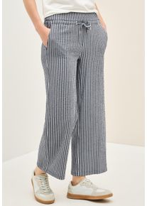 Cecil Damen Stoffhose "Style Neele"urban navy blau, casual, Gr. XXL, gestreift, Web, Obermaterial: 73% Viskose, 25% Polyester, 2% Elasthan, Hosen,