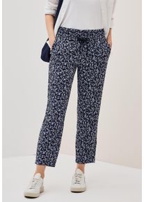 Cecil Damen Stoffhose "CHELSEA"urban dunkelblau, casual, Gr. L, bedruckt, Web, Obermaterial: 100% Viskose, Hosen, Sommerhose mit floralem