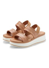 Lascana Plateausandaletten 'Sommerschuh, Sandale, Sandalette, offener Schuh,' camelfarben Gr. 35 für Damen