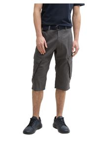 Tom Tailor Herren Cargoshortsgrau mesh, casual, Gr. 31, unifarben, Web, Obermaterial: 100% Baumwolle, Hosen, Sommerhose mit Gürtel