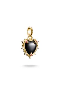 Thomas Sabo Damen Charm Herz "Charm Vintage-Herz - Connect, CC1286-643-11, CC1286-995-11"gelbgoldfarben, rot, schwarz, kristallweiß, rot, schwarz,