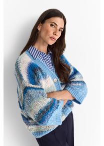RICHROYAL Damen Strickjackeblaubelle, casual, Gr. S, gemustert, gestreift, mehrfarbig, Strick, Obermaterial: 60% Polyacryl, 14% Alpaka, 10% Wolle, 9%