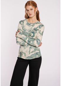 Haily's HAILY’S Damen Langarmshirt "LS P TP Ka44lea"7331 sage grün div, feminin, Gr. S, gemustert, Jersey, Obermaterial: 92% Polyester, 8% Elasthan, Shirts