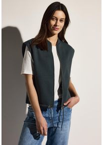 Cecil Damen Steppwesteslate khaki, casual, Gr. M, unifarben, Web, 65% Baumwolle, 35% Polyester, Westen, mit Tunnelzug am Saum