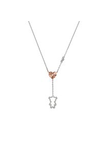Emporio Armani Damen Kette mit Anhänger "Schmuck Geschenk Silber 925 Teddy Herz, EG3620040", Silber 925 (Sterlingsilber), L: 45cm B: 1mm, rosa,