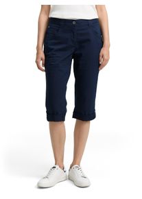 Tom Tailor Damen Caprihose, blau, casual, Gr. 38, Obermaterial: 98% Baumwolle, 2% Elasthan. Futter: 100% Baumwolle, Hosen, Sommerhose mit Streifen