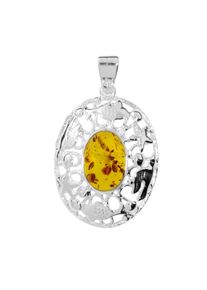 OSTSEE-SCHMUCK Damen Ketten-Anhänger "OSTSEE-SCHMUCK Anhänger Fischland 48x30 mm", 48 x 30mm, Silber 925 (Sterlingsilber), 9,9 g, weiß, Silber 925