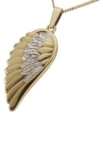 Firetti Damen Ketten-Anhänger "Schmuck Geschenk Gold 333 Halsschmuck Anhänger für Halskette Flügel", 0,005 ct P2 = erkennbare Einschlüsse, Gelbgold