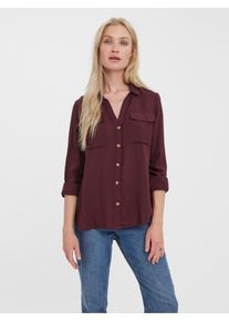 Véro Moda VERO MODA Damen Hemdbluse "VMBUMPY L/S SHIRT NEW WVN GA NOOS", rot, modisch, Gr. L, unifarben, Web, Obermaterial: 100% Viskose, Blusen