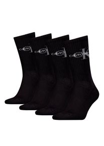Herren Socken "CKJ MEN SOCK 4P MONOGRAM ECOM", Calvin Klein Jeans, Gr. 39, schwarz, Baumwollmischung, Socken, mit Logo am Schaft