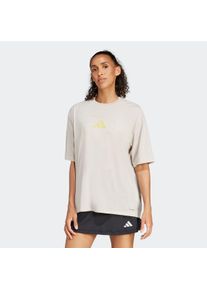Damen T-Shirt "W BOX LOGO G T", grau, sportlich, Gr. M, adidas Performance, Obermaterial: 65% Polyester, 35% Baumwolle, Shirts