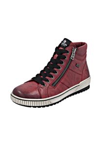 Remonte Damen Schnürboots, Gr. 40, rot, Leder, Lederimitat, sportlich, Schuhe, Plateau, Schnürstiefelette, Boots in Crash-Optik