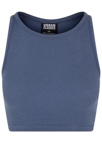 Urban Classics Herren Muskelshirt "Urban Classics Damen Ladies Cropped Rib Top", blau, casual, Gr. XL, unifarben, 97% Baumwolle, 3% Elasthan, Shirts