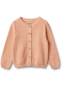 Wheat Mädchen Cardigan "Wheat Strickjacke Strick Cardigan Magnella", pink, Gr. 110, 100% Bio-Baumwolle, Strickjacken