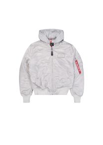 Herren Bomberjacke "Alpha Industries Men - Bomber Jackets MA-1 Zip Hood Backprint", grau, Gr. S, Alpha Industries, Obermaterial: 100% Nylon, Futter:
