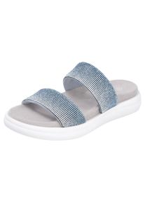 Remonte Damen Pantolette, Gr. 39, blau, Textil, modisch, Schuhe, Plateau, Sommerschuh, Schlappen mit funkelenden Strasssteinen